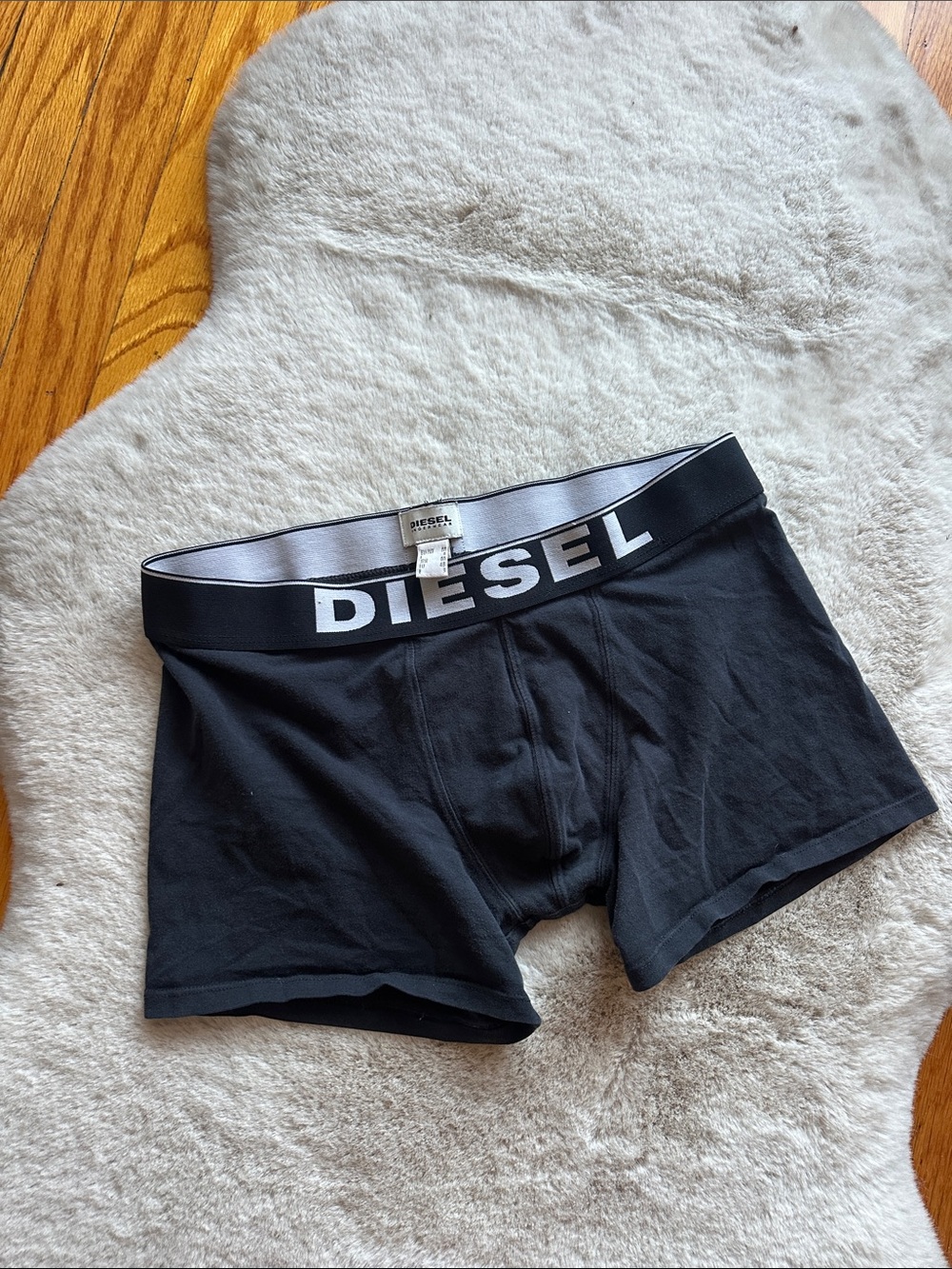 DIESEL ICONIC Men's Black Logo Waistband Boxer Briefs Medium